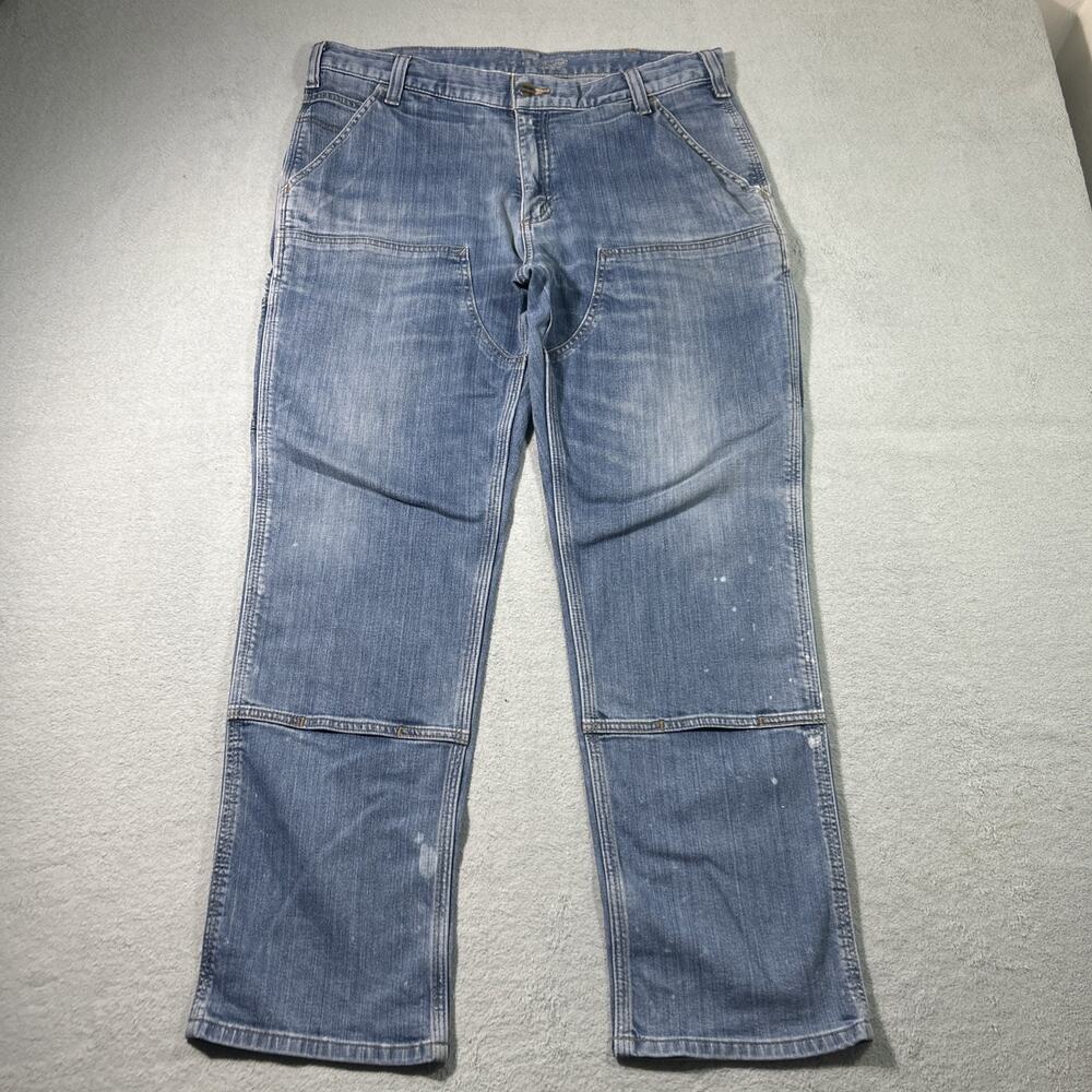 Y2K 2000s Carhartt Double Knee Relaxed Loose Straight Jeans 36x30 Work Durable